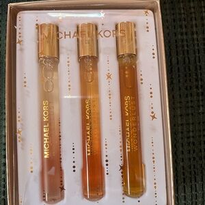Michael Kors Wonderlust Rollerball Set - Pink, Peach, Bronze with Gold Caps